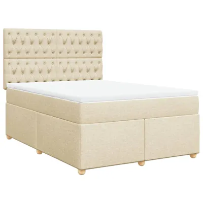Produktbild von Boxspringbett mit Matratze Creme 140x200 cm Stoff