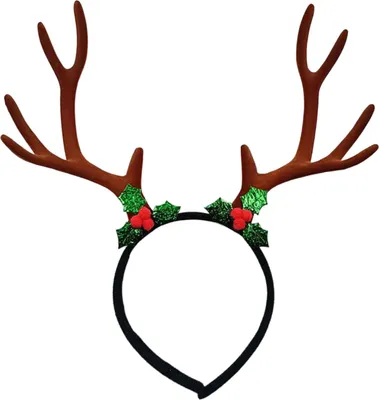 Produktbild von Weihnachtsstirnband mit Geweih, festlicher Rentierhorn-Haarschmuck, Haarspange, Haarreif für Festtage