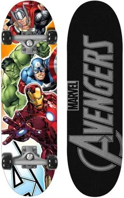 Obrázok produktu pre Skateboard AVENGERS 28 x 8 palcov, protiskluzová doska, PVC kolieska, 9-vrstvové javorové drevo, nosnosť do 50 kg