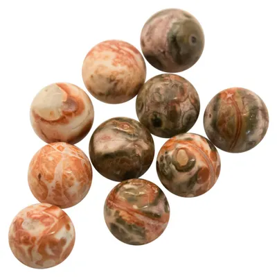 Produktbild von 10 Hochwertige Leopardskin Rhyolith Cabochons, 6 mm