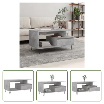 Produktbild von The Living Store Couchtisch Betongrau 90x49x45 cm Holzwerkstoff