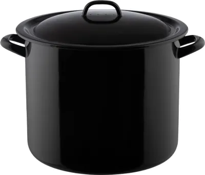 Produktbild von RIESS 0348-017 Vorratstopf 32 cm Emailledeckel mit Löchern, Schwarz / Kochtopf