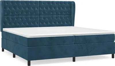 Produktbild von vidaXL Boxspringbett mit Matratze Dunkelblau 200x200 cm Samt