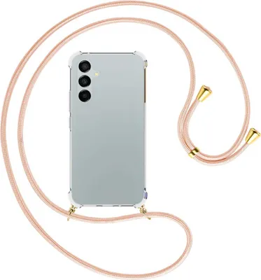 Produktbild von Handykette Backcover-Schutzhülle mit Band (Metall goldfarben) für Samsung Galaxy A54 5G (6.4'') - rose peach