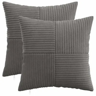 Produktbild von vidaXL Kissenbezug 2 pcs ALMELO Dunkelgrau 50 x 50 cm Cord