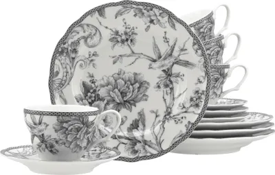 Produktbild von CreaTable, 24766, Adelaide Grau, Kaffeeservice 12-tlg, Porzellan