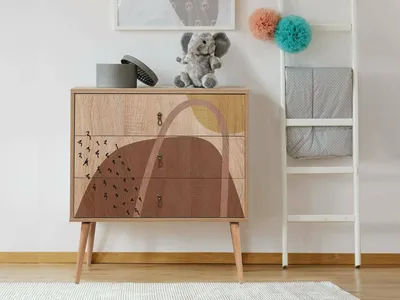 Image de Apricale - Commode Multicolore, 80x40x89h cm, 3 Tiroirs
