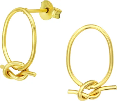 Produktbild von Ohrstecker 925 Sterling Silber vergoldet mit Knoten