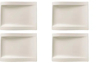 Produktbild von Villeroy & Boch NewWave 4er Set Frühstücksteller 26x20cm weiß Porzellan