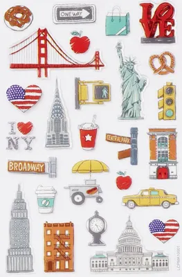 Produktbild von Hobbyfun GLOSSY-Sticker USA