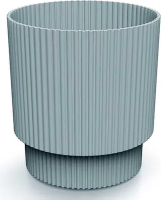 Produktbild von Blumentopf hellgrau gestreift Kunststoff 15,7x14,6 cm dekorativ Milly Rund