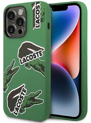 Zdjęcie produktu dla Etui Lacoste Silicone Allover Pattern do iPhone 14 Pro zielony