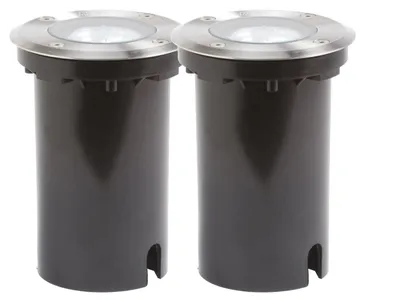 Produktbild von 2er-Set Bodeneinbaustrahler, Strahler rund, Ø 11cm, IP65, Edelstahl, Konstsmide