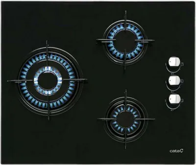 Obrázek produktu pro CATA CI 6021 BK, Černá, Vestavěné, 60 cm, Plynový, Sklo, 3 zóna/zón