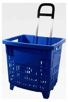 Produktbild von Einkaufstrolley 55 Liter blau mit Rollen