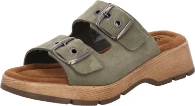 Produktbild von Rohde Damen Leder Pantoletten Clogs Schnalle Licata 6262, Größe:42 EU, Farbe:Grün