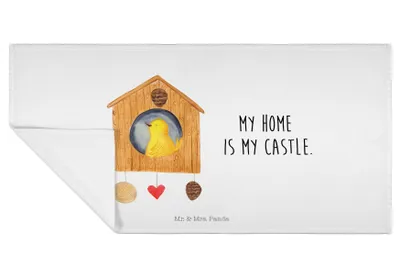 Produktbild von Mr. & Mrs. Panda Handtuch 50x100 Vogel Haus - Weiß - Geschenk, Vögel, Flauschtuch, Wohnung, Frotteehandtuch, gesichtstuch, Castle, Lustige Sprüche, Baumwollhandtuch