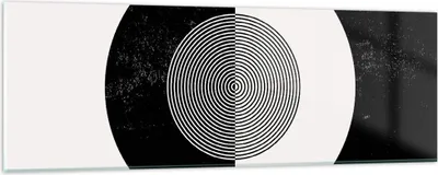 Produktbild von Bilder auf glas - Einteilig - Abstraktion Rad Schwarz und Weiß - 90x30cm - Glasbilder - Wandbilder - Bilder - Wanddekoration aus Glas - Glas Bilder - Wandbild auf Glas - GAB90x30-4316