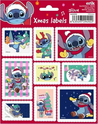 Produktbild von Erik Editores Disney Stitch Christmas Klebeetiketten Mehrfarbig Mehrfarbig One Size