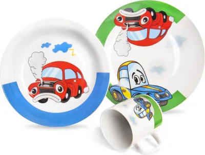 Produktbild von ORION Kindergeschirr-Set mit Teller Schüssel Becher für KIND KINDER