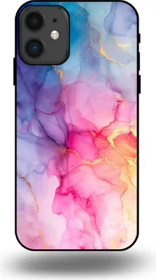 Produktbild von Smartphonica Handyhülle passend für iPhone 11 mit Marmordruck - TPU Rückseitenschutzhülle Marmordesign - Regenbogen