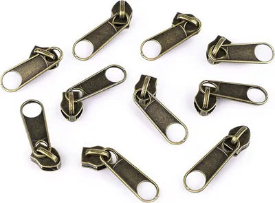 10 Reißverschluss Zipper für Endlosreißverschluss, 3mm, altmessing