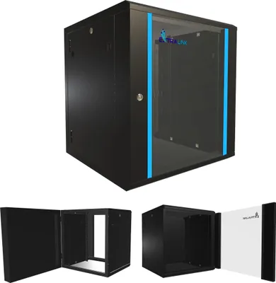 Produktbild von Extralink Netzwerkschrank Serverschrank Wandgehäuse 19" 12HE 600x600 AZH Schwarz