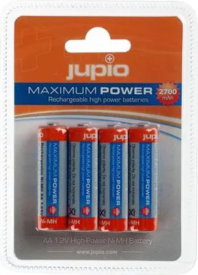 Zdjęcie produktu dla Akumulatory Jupio AA 2700 mAh 4 sztuki, wielokrotnego ładowania