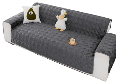 Obrázek produktu pro Potah na pohovku, protiskluzový design, flanelová látka, světle šedá