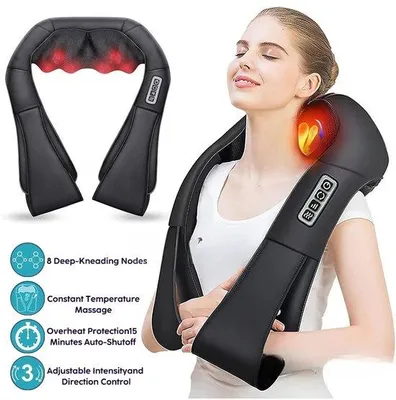 Produktbild von Elektrisches Massagekissen mit U-Form und tiefem Kneaden, für Nacken, Taille, Beine und Körper.