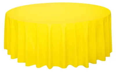 Produktbild von Unique Neon Gelbe Runde Plastik-Tischdecke, ca. 213 cm Durchmesser