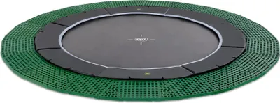 Image de EXIT Dynamic Trampoline ø366cm – avec Freezone Dalles de sécurité – Au niveau du sol – Noir
