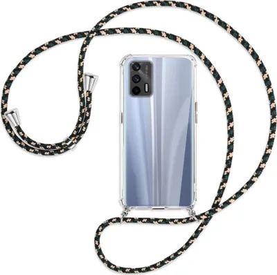 Produktbild von Handykette Backcover-Schutzhülle mit Band (Metall silberfarben) für Realme GT 5G (RMX2202) - camouflage