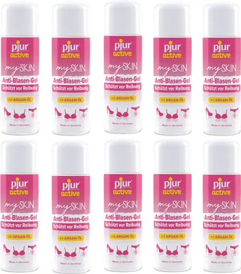 Produktbild von pjuractive mySKIN 10er Set: Anti-Blasen-Gel gegen Reibung & Scheuern - mit Arganöl - 300ml