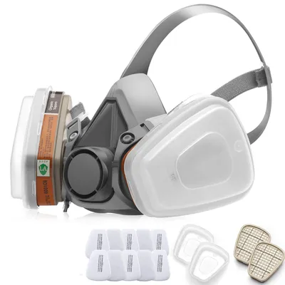 Produktbild von Professionelle Wiederverwendbares Atemschutzmaske mit A1P2 Filter Gasmaske Staubfilter für Farbstaub und Formaldehyd Schleifen Polieren Sprühen