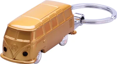 Produktbild von VW SCHLÜSSELANHÄNGER mit LED Bus Bulli Samba Metall Volkswagen Taschenlampe 93 (Gold)