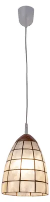 Produktbild von Pendelleuchten - Muschelpendelleuchte d:18cm, Hängelampe aus Muschel in braun, 24 cm hoch, Ø 18 cm, E27-Fassung