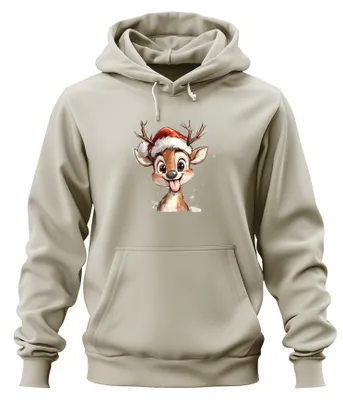 Zdjęcie produktu dla Śmieszny renifer Prezent świąteczny dla dzieci Urocza bluza z kapturem uni , natura, 3XL