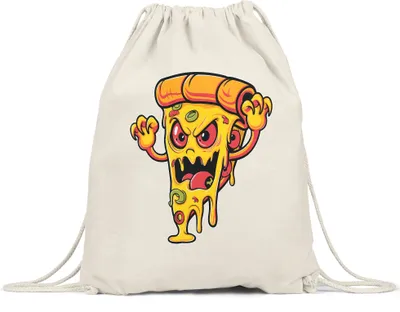 Produktbild von Gruselige Pizza Turnbeutel Halloween Geschenkidee Gruselgeschenk Pizza Halloweenparty