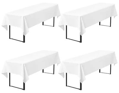Immagine prodotto di Tovaglia per birreria, confezione da 4, 260 x 110 cm, bianca, in poliestere, opaca, lavabile