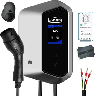 Immagine prodotto di Caricatore per veicoli elettrici - Caricatore per auto elettriche - Cavo di ricarica portatile - Caricatore domestico - Stazione di ricarica - 7 kW, monofase