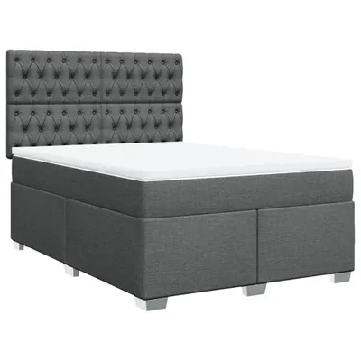 Produktbild von vidaXL Boxspringbett mit Matratze Dunkelgrau 160x200 cm Stoff