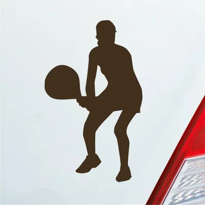 Produktbild von Auto Aufkleber Tennis Tennisspieler Sport Squash 10x6 cm Braun Sticker Heckscheibenaufkleber