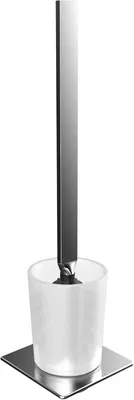 Produktbild von Toilettenbürsten-Garnitur aus satiniertem Glas und Chrom, Wandmontage