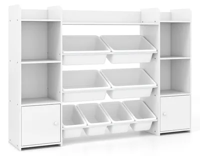 Obrázok produktu pre Skriňa na hračky - Úložný box na hračky - Úložná skriňa - Detská skriňa - Polička na hračky - Výška 142 cm