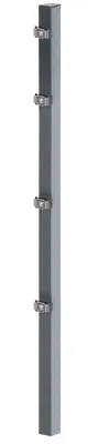 Immagine prodotto di Alberts 677718 Paletto di recinzione con fascetta di fissaggio e accessori, zincato a caldo, plastificato antracite (RAL 7016), lunghezza 1750 mm, 60 x 40 mm