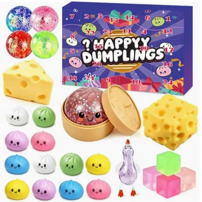 Image de Calendrier de l'Avent de Noël, calendrier de jouets à presser (H), 24 jours, calendrier de compte à rebours de Noël, cadeaux surprises de jouets anti-stress pour enfants