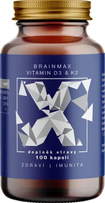 Immagine prodotto di BrainMax Vitamina D3 e K2, 5000 UI/K2 come MK7 150 mcg, 100 capsule