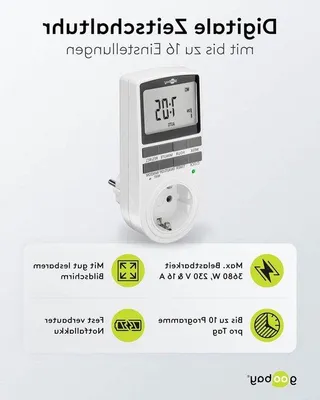 Immagine prodotto di Timer con 16 programmi, protezione antintrusione, 3680 W, 230 V