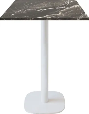 Produktbild von Stehtisch 60 x 60 cm – rundes Modell mit Sockel aus weißem Königsmarmor